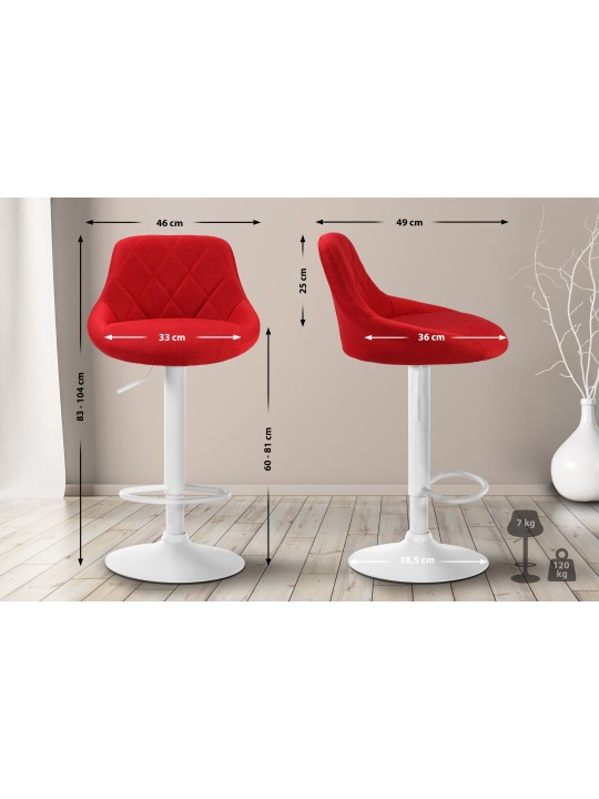 Barkruk Lazio stof, rood