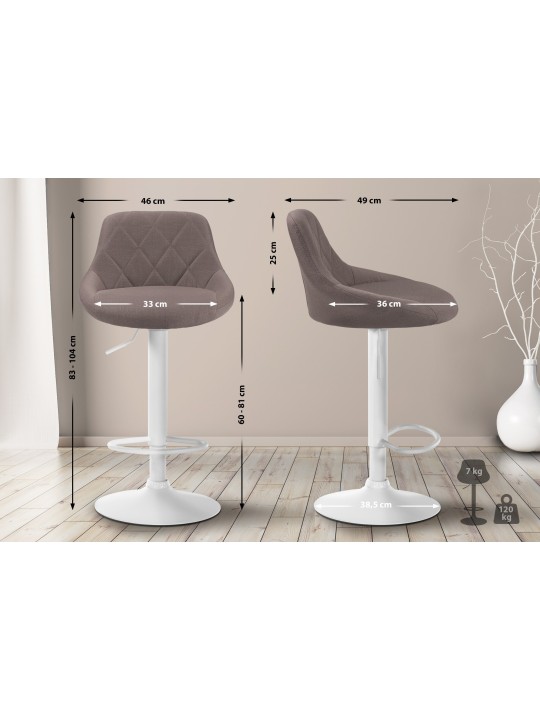Barkruk Lazio stof, taupe