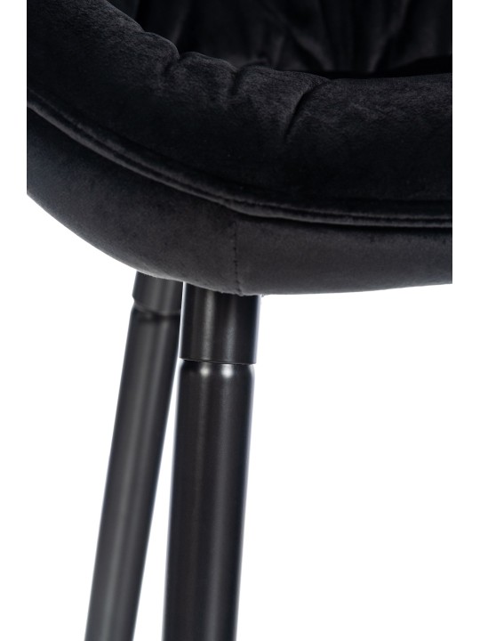 Barkruk Gibson fluweel, zwart