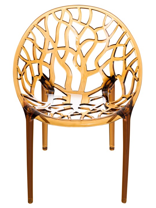 Stapelstoel CRYSTAL, barnsteen