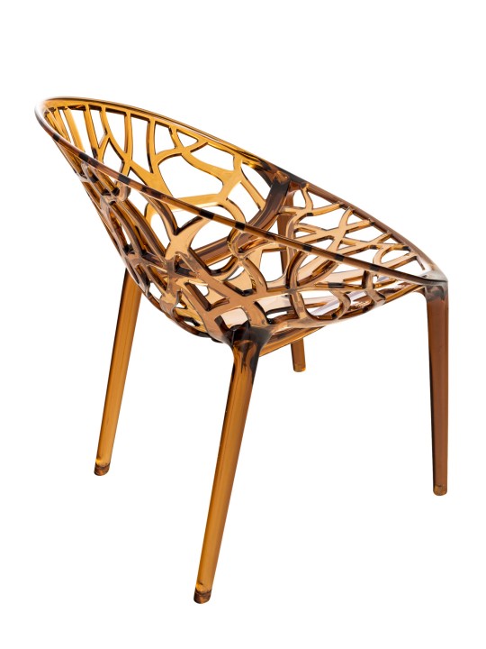 SET van 2 stapelstoelen CRYSTAL, barnsteen