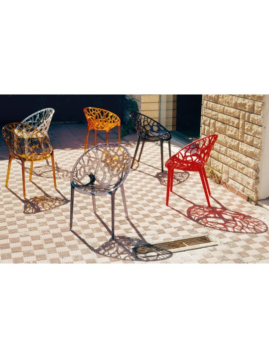 SET van 2 stapelstoelen CRYSTAL, transparant SET van 2 stapelstoelen CRYSTAL, transparant