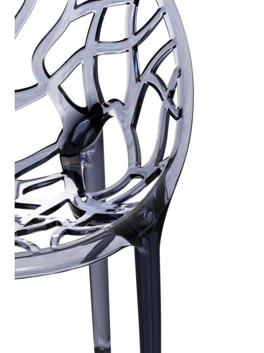 SET van 2 stapelstoelen CRYSTAL, grijs