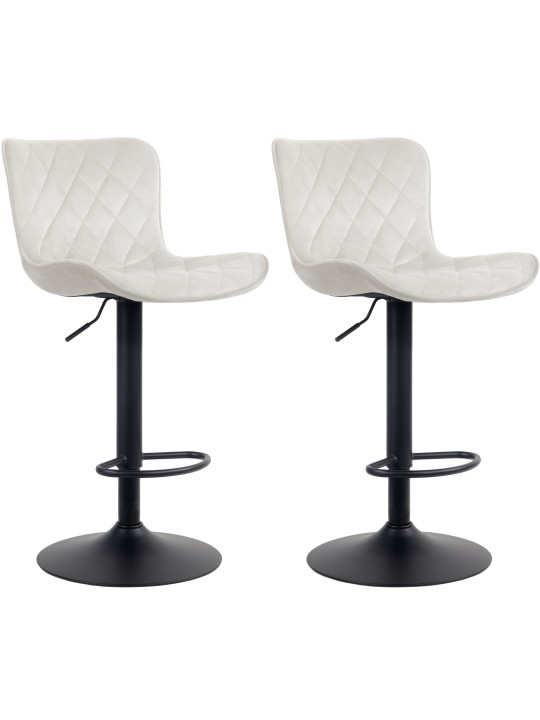 Set van 2 barkrukken Emma fluweel, crème