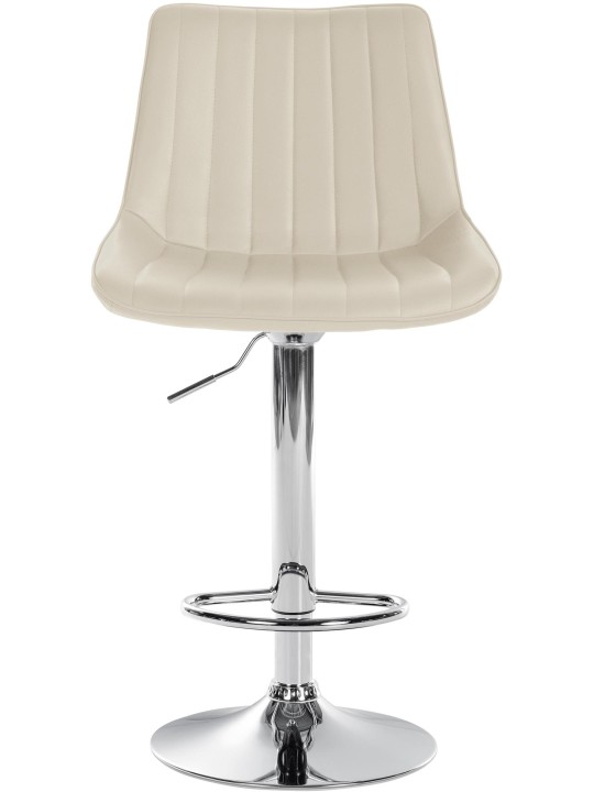 Barkruk Toni kunstleer chroom, crème