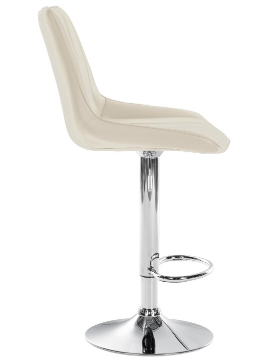 Barkruk Toni kunstleer chroom, crème