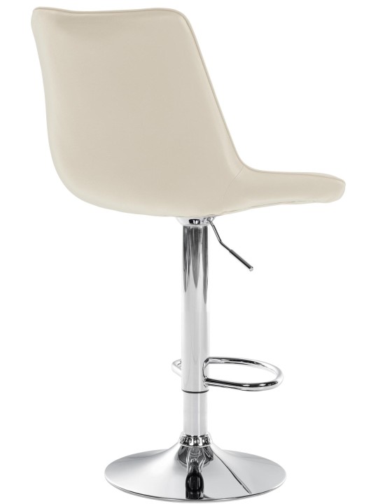 Barkruk Toni kunstleer chroom, crème