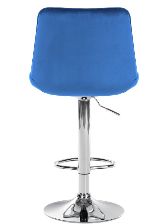 Barkruk Toni fluweel chroom, blauw