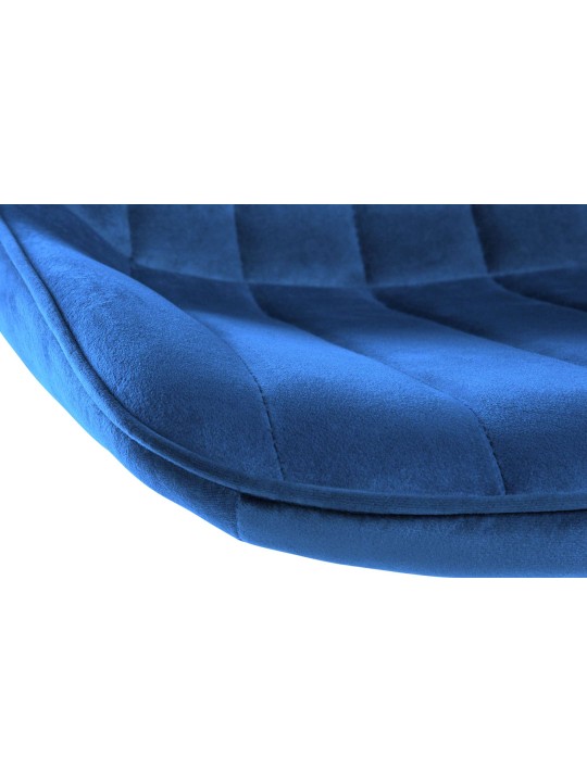 Barkruk Toni fluweel chroom, blauw