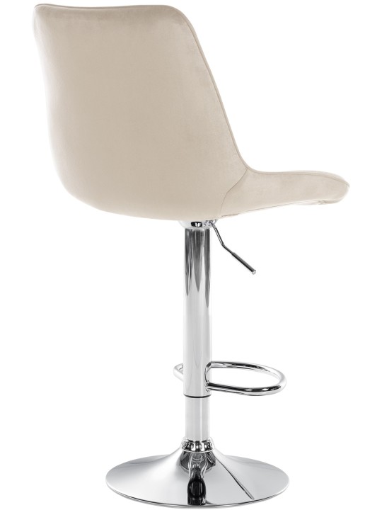 Barkruk Toni fluweel chroom, crème