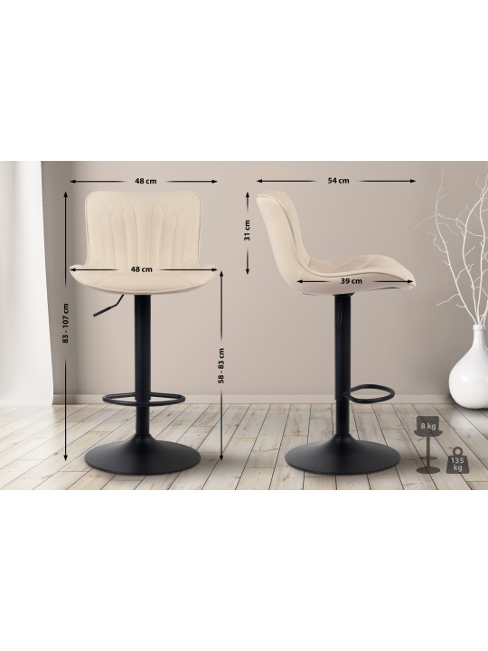 Barkruk Linus kunstleer, crème