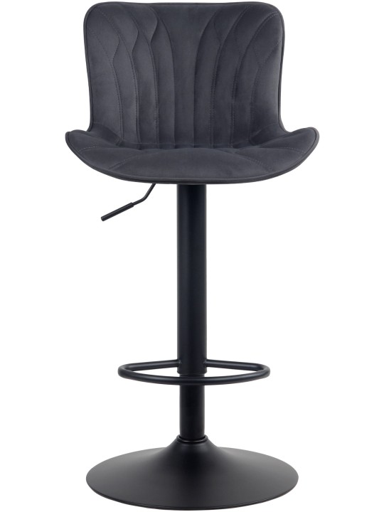 Barkruk Linus fluweel, zwart