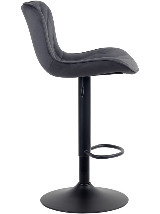 Barkruk Linus fluweel, zwart