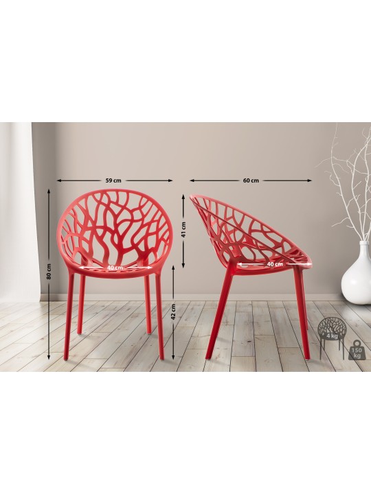 Set van 4 stoelen Hope, rood Set van 4 stoelen Hope, rood