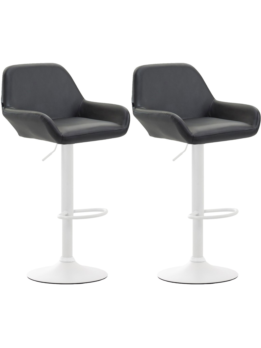 Set van 2 barkrukken Braga kunstleer, zwart