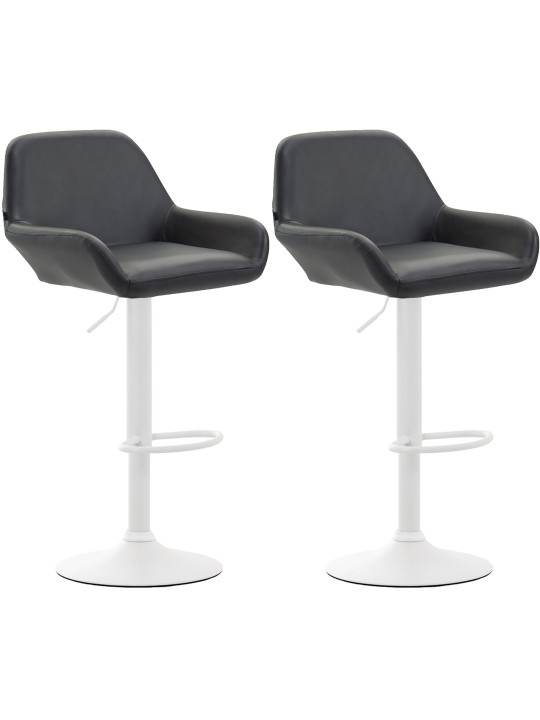 Set van 2 barkrukken Braga kunstleer, zwart Set van 2 barkrukken Braga kunstleer, zwart