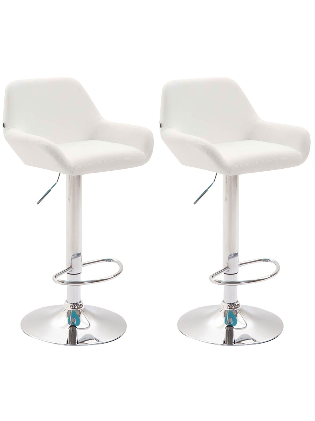 Set van 2 barkrukken Braga kunstleer chroom, wit