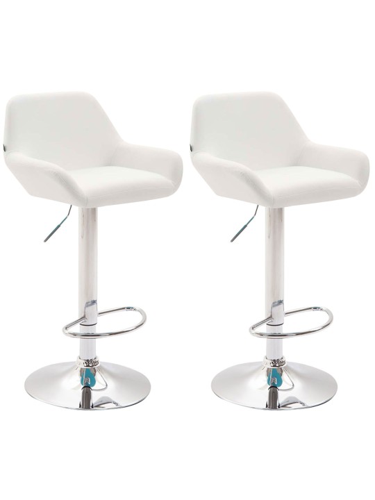 Set van 2 barkrukken Braga kunstleer chroom, wit