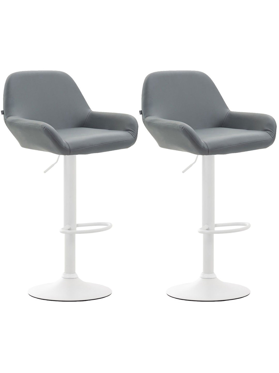 Set van 2 barkrukken Braga kunstleer, grijs