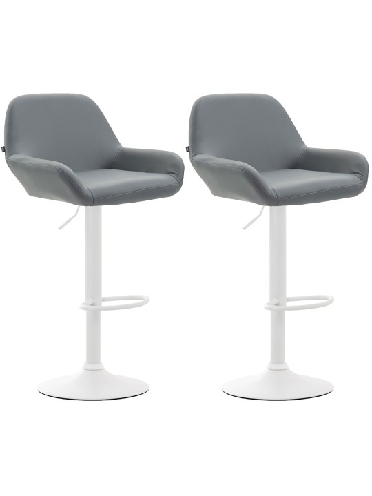 Set van 2 barkrukken Braga kunstleer, grijs