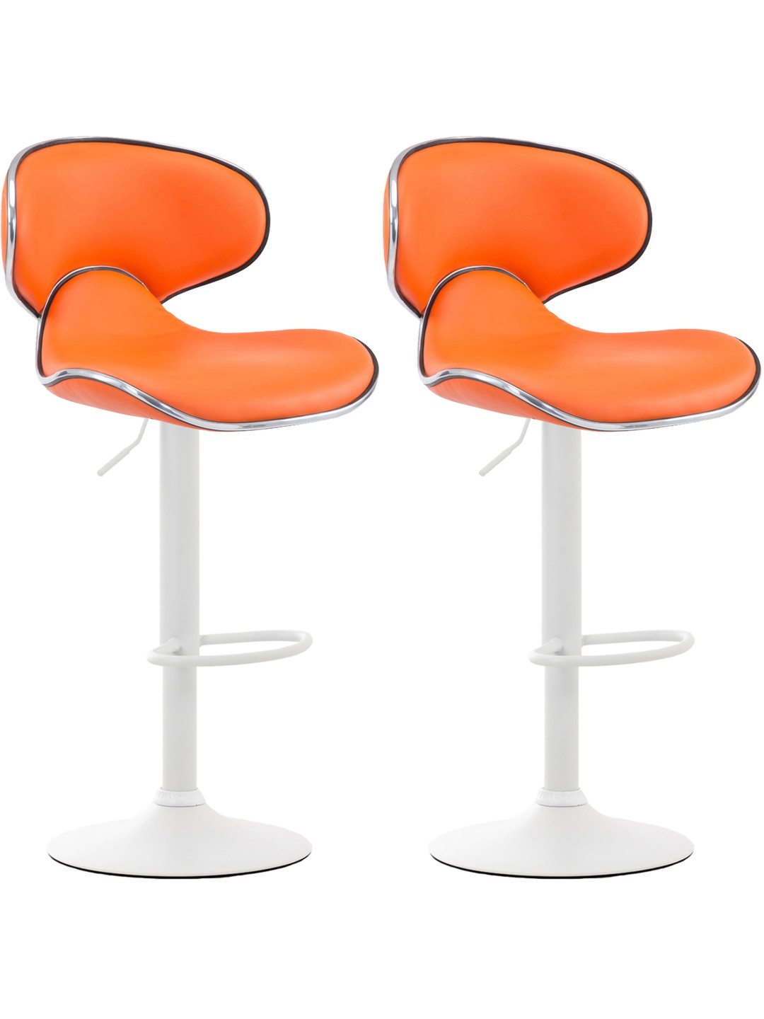 Set van 2 barkrukken Las Vegas V2 kunstleer, oranje