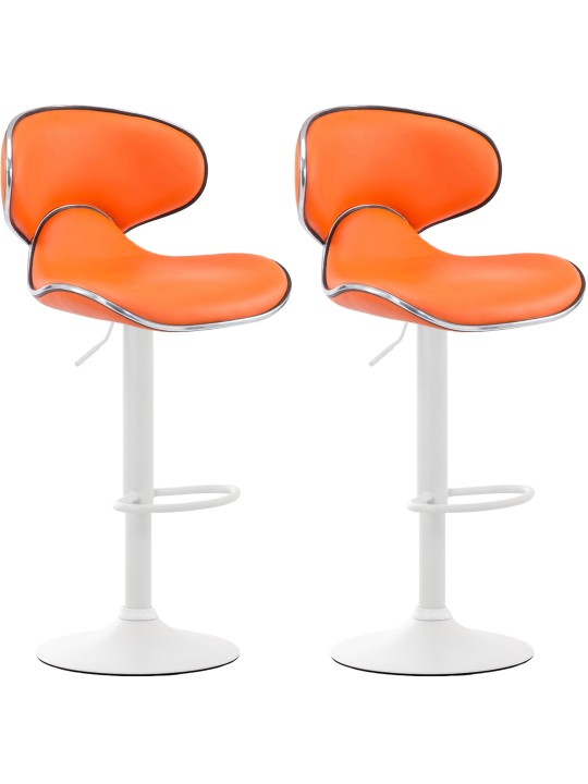 Set van 2 barkrukken Las Vegas V2 kunstleer, oranje
