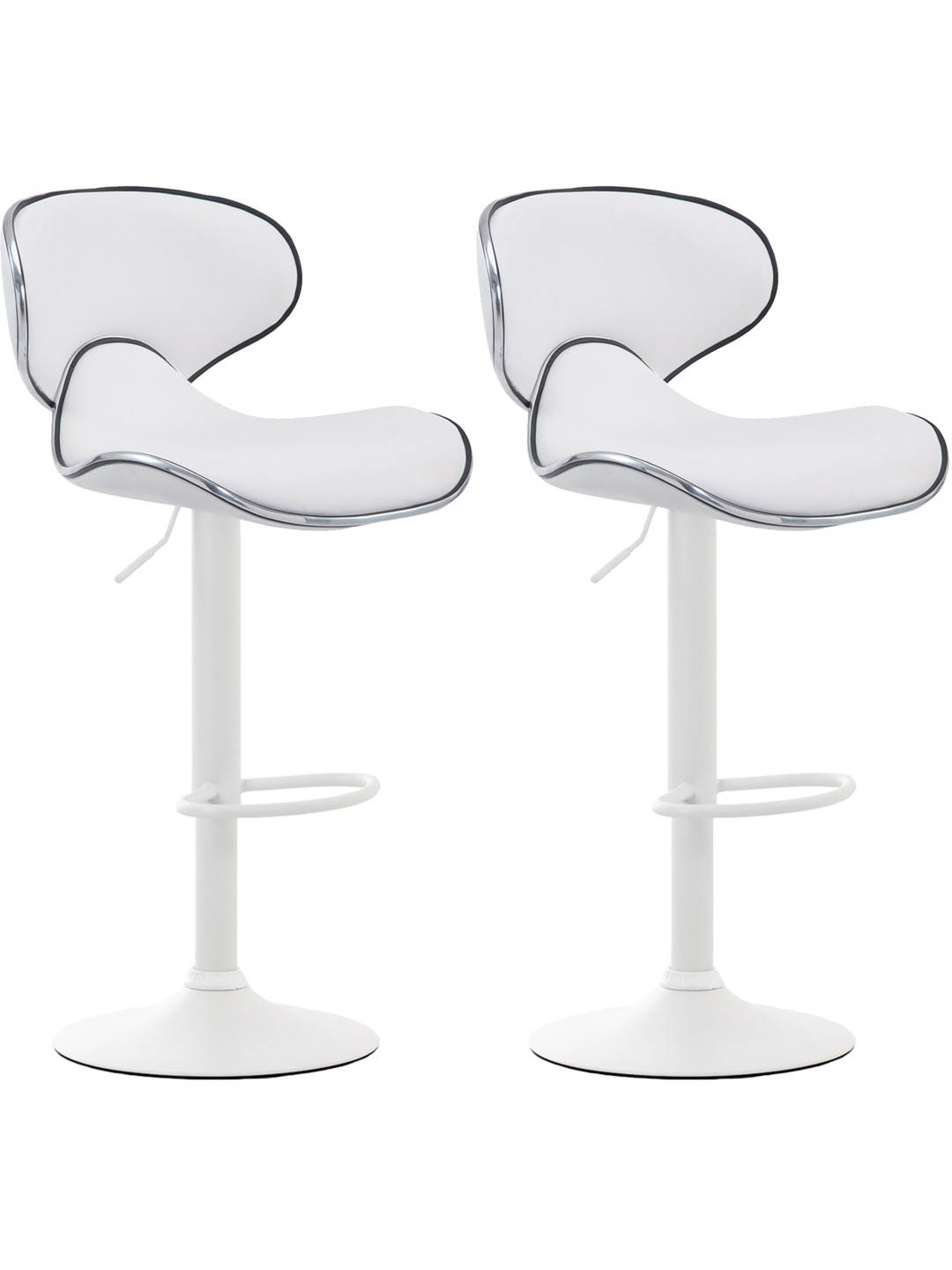 Set van 2 barkrukken Las Vegas V2 kunstleer, wit