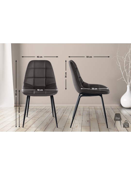 Stoel Tom kunstleer, bruin