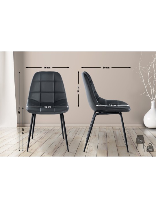 Stoel Tom kunstleer, grijs