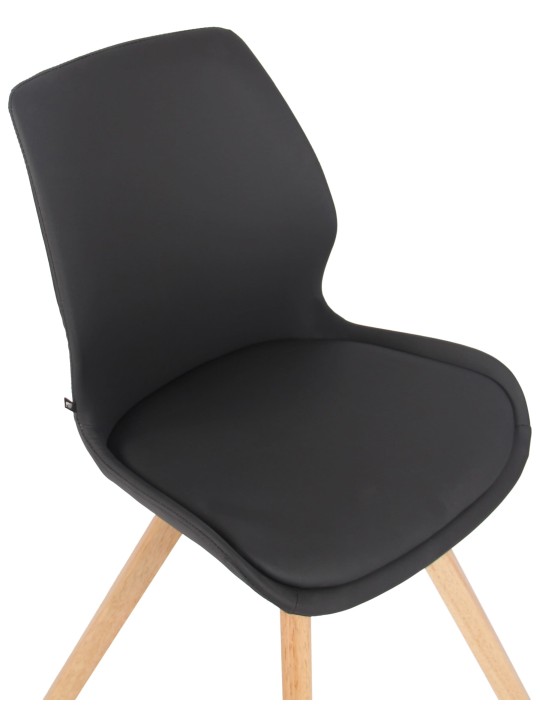 Stoel Luna kunstleer, zwart