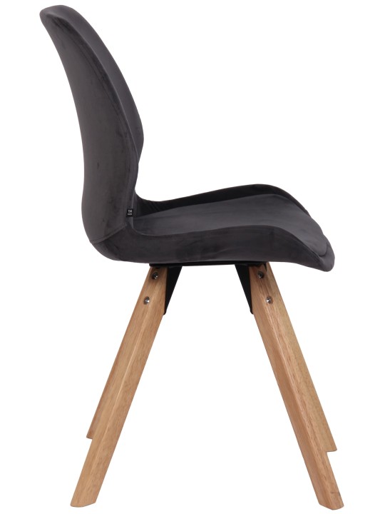 Stoel Luna Fluweel, donkergrijs