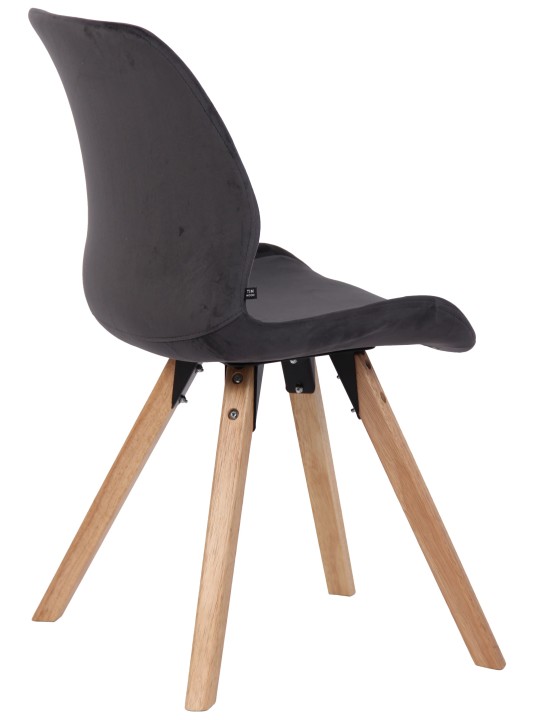 Stoel Luna Fluweel, donkergrijs