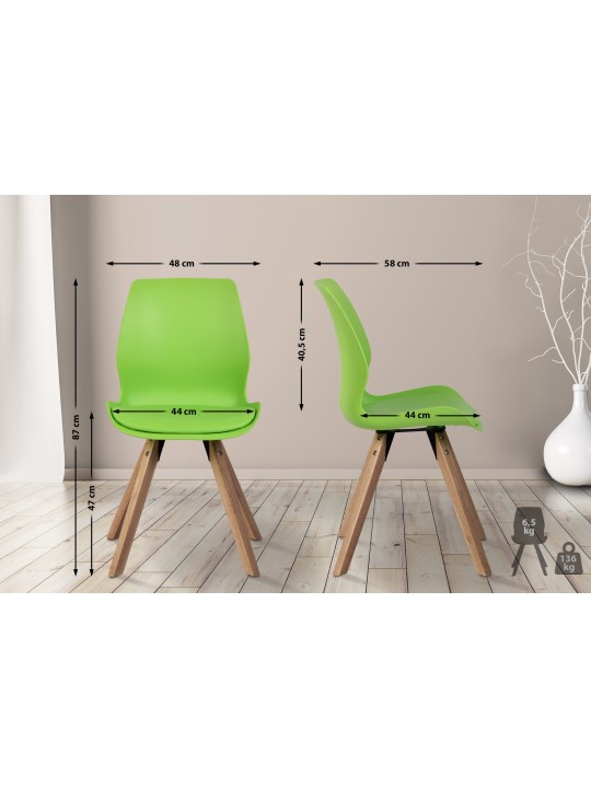Set van 2 stoelen Luna kunststof, groen