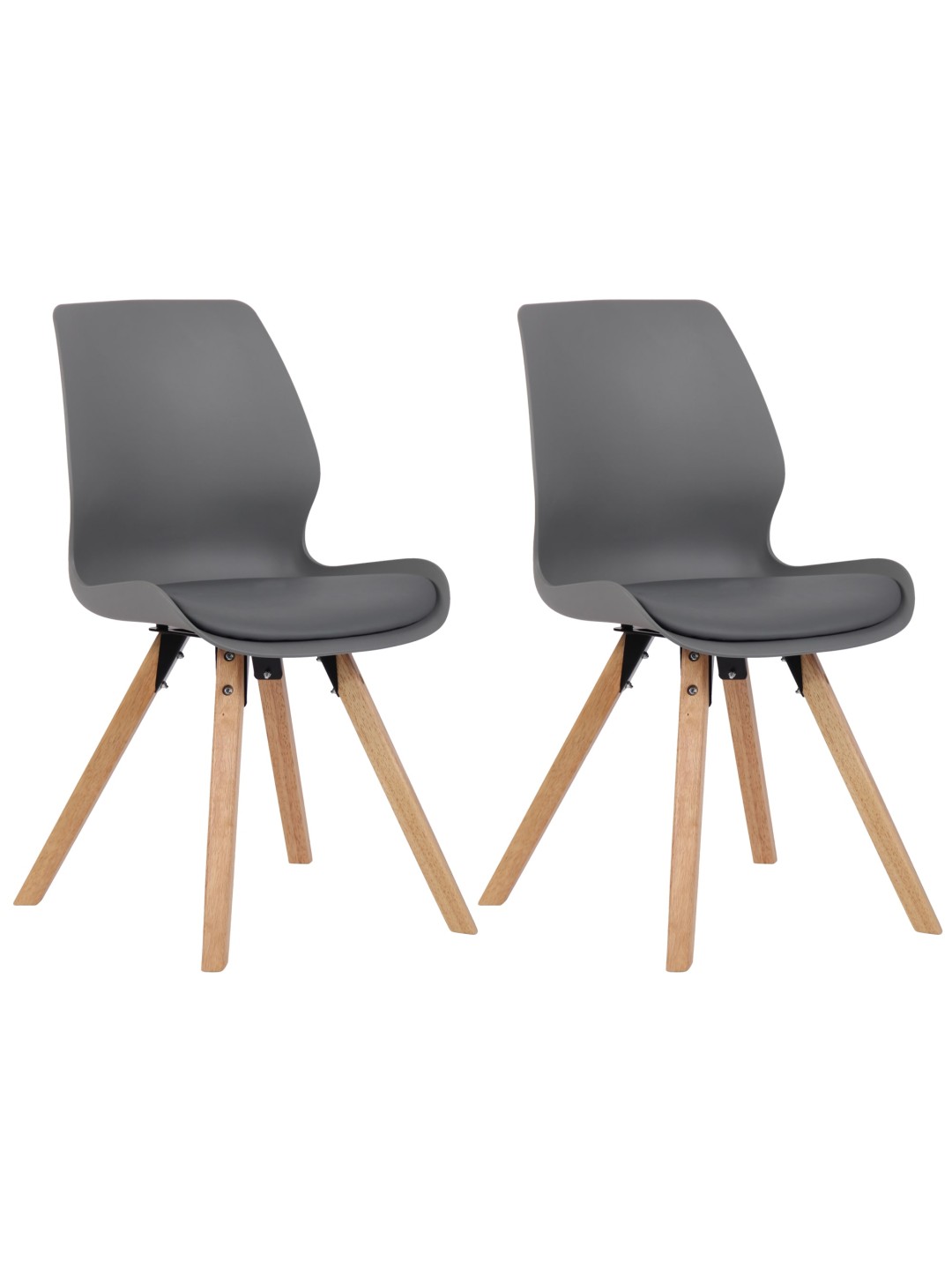 Set van 2 stoelen Luna kunststof, grijs