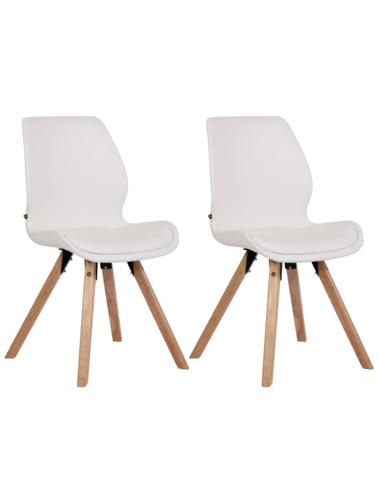 Set van 2 stoelen Luna kunstleer, wit