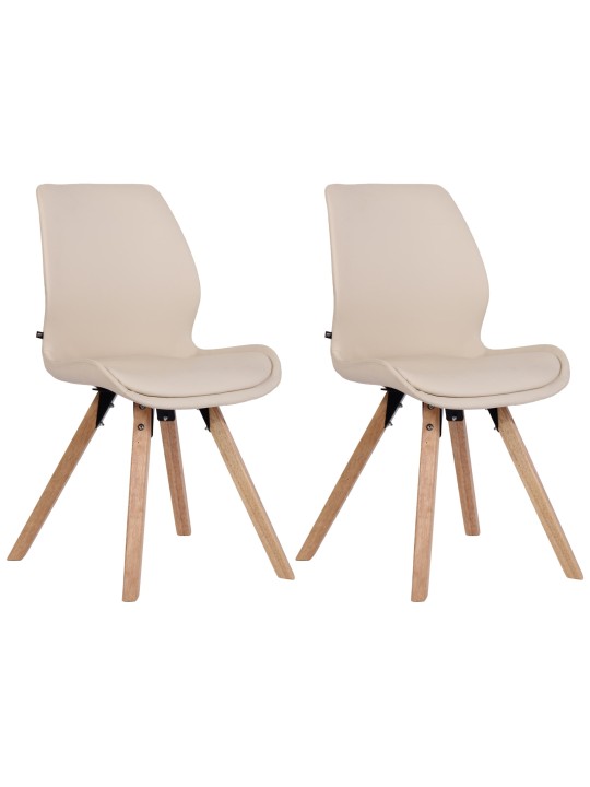 Set van 2 stoelen Luna kunstleer, crème Set van 2 stoelen Luna kunstleer, crème