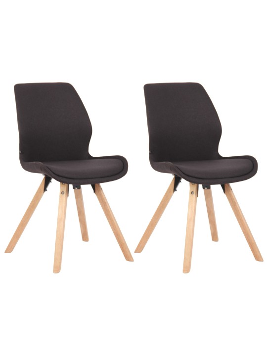 Set van 2 stoelen Luna stof, zwart