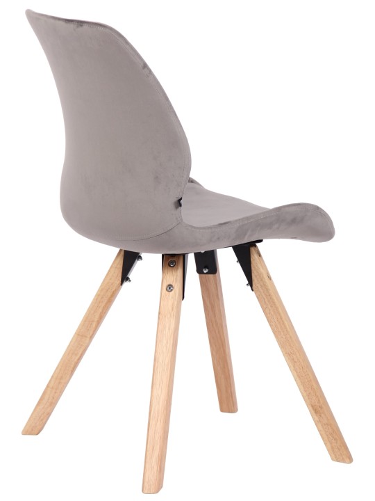 Set van 2 stoelen Luna fluweel, grijs