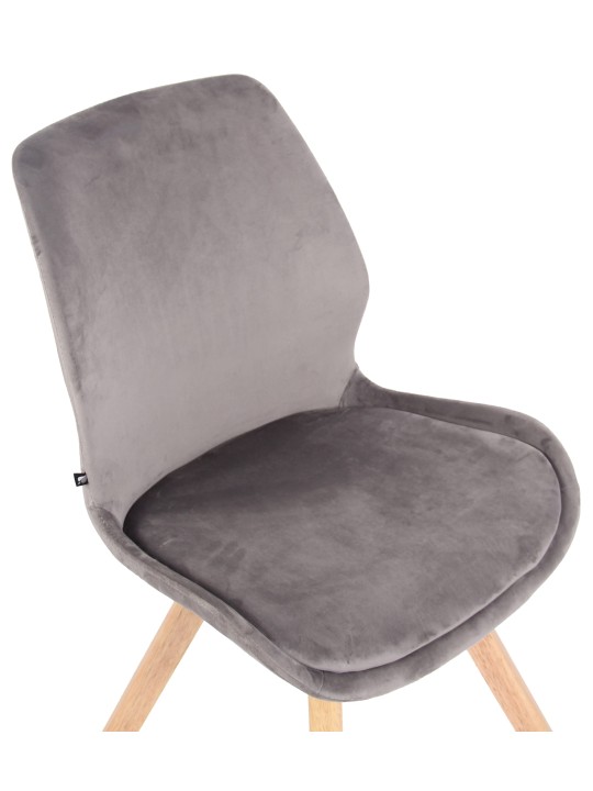 Set van 2 stoelen Luna fluweel, grijs