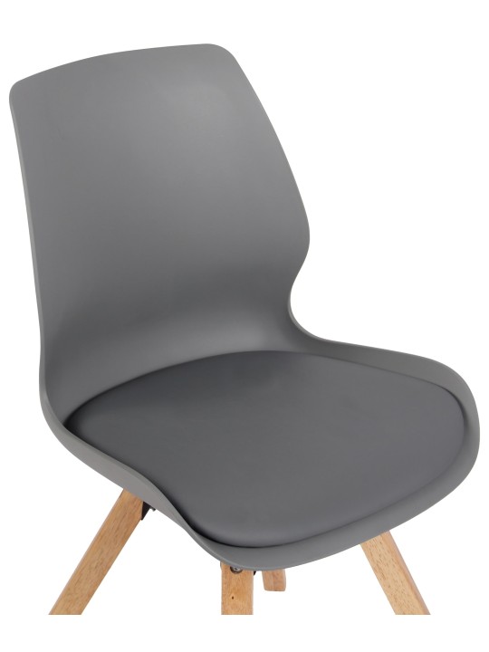 Set van 4 stoelen Luna kunststof, grijs Set van 4 stoelen Luna kunststof, grijs