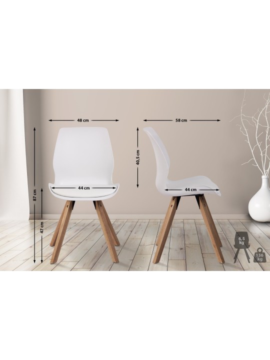 Set van 4 stoelen Luna kunststof, wit