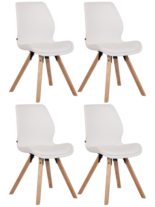 Set van 4 stoelen Luna kunstleer, wit Set van 4 stoelen Luna kunstleer, wit