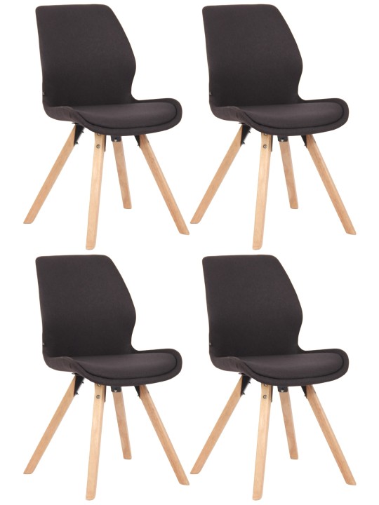 Set van 4 stoelen Luna stof, zwart