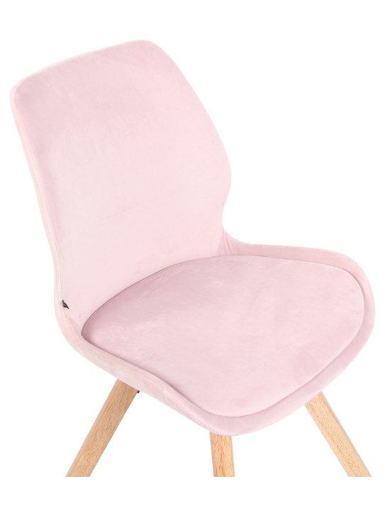 Set van 4 stoelen Luna fluweel, roze