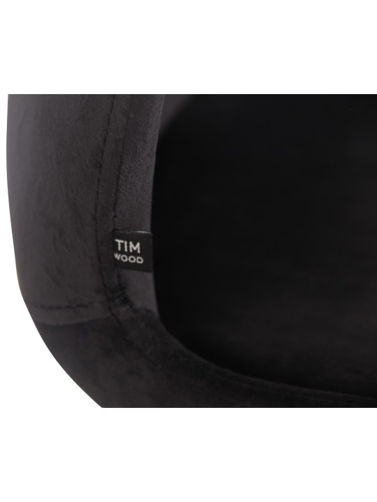 Set van 4 stoelen Luna fluweel, zwart