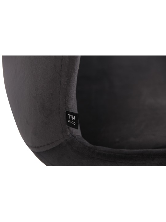 Set van 4 stoelen Luna fluweel, donkergrijs