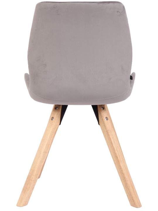 Set van 4 stoelen Luna fluweel, grijs