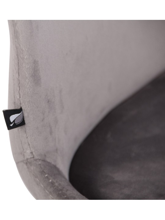 Set van 4 stoelen Luna fluweel, grijs