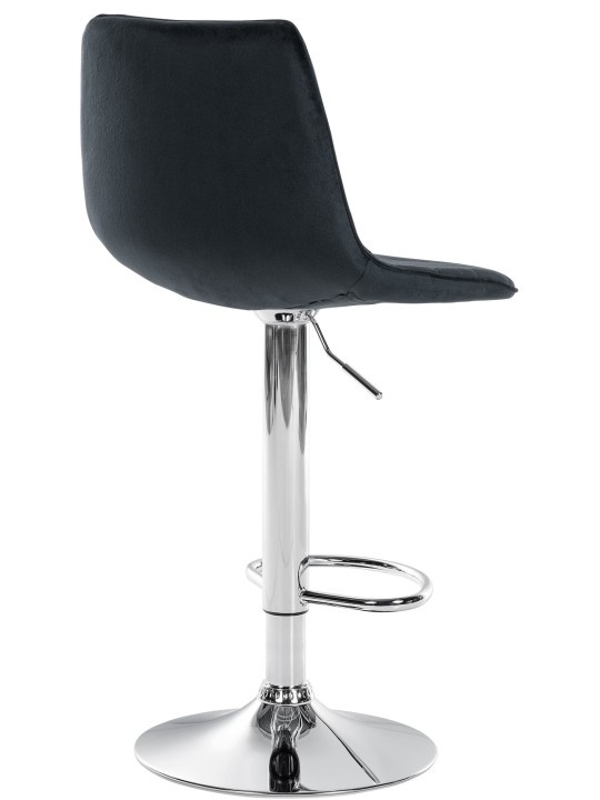 Barkruk Lex fluweel chroom, zwart