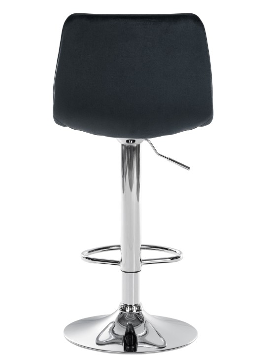 Barkruk Lex fluweel chroom, zwart